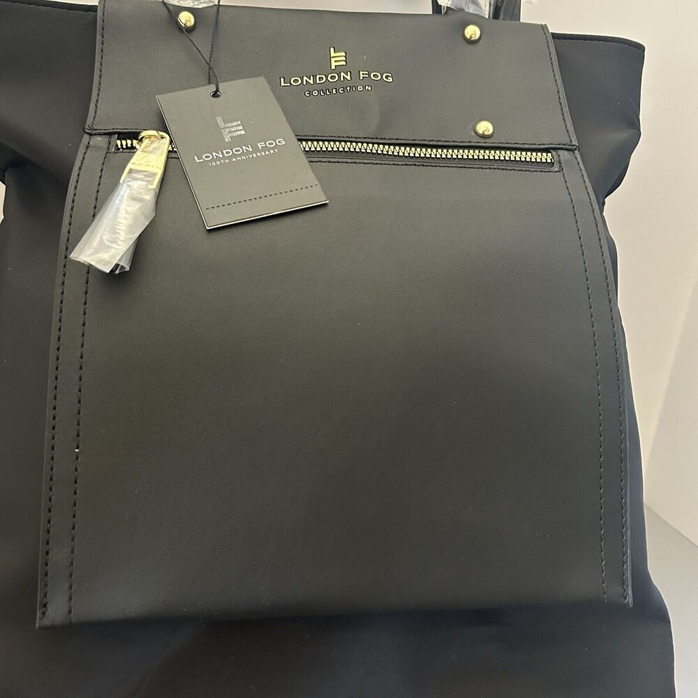 London Fog Nordic Multimedia Tote Black Medium Bag Purse - Picture 3 of 10